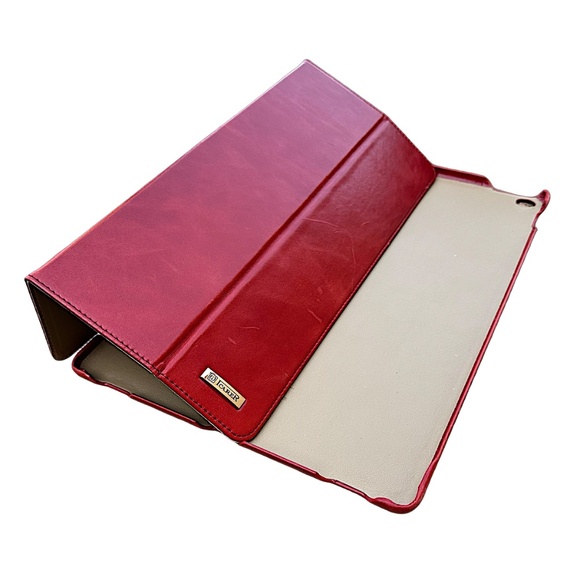 ICARER Genuine Leather Tri-Fold Stand Smart Case Cover for iPad 12”x 8 3/4” - Picture 4 of 8